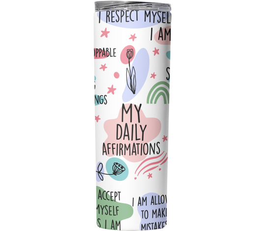 'My Daily Affirmations 20oz' Skinny Tumbler