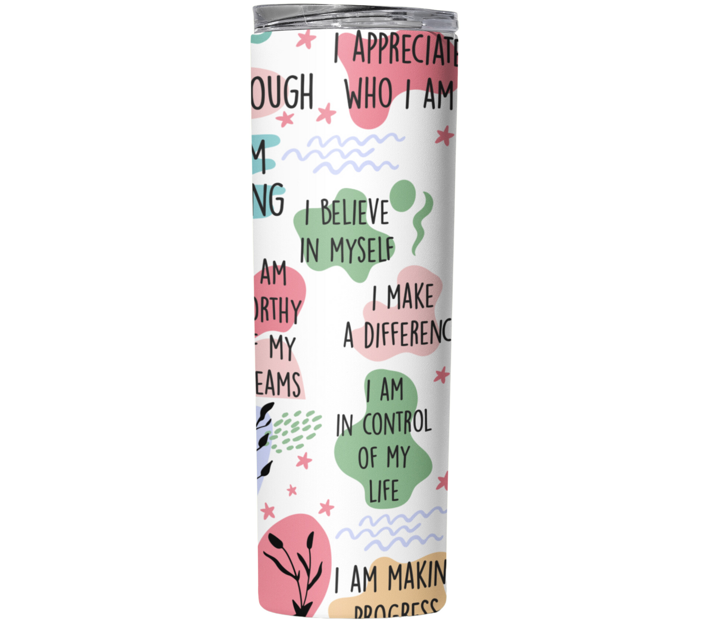 'My Daily Affirmations 20oz' Skinny Tumbler