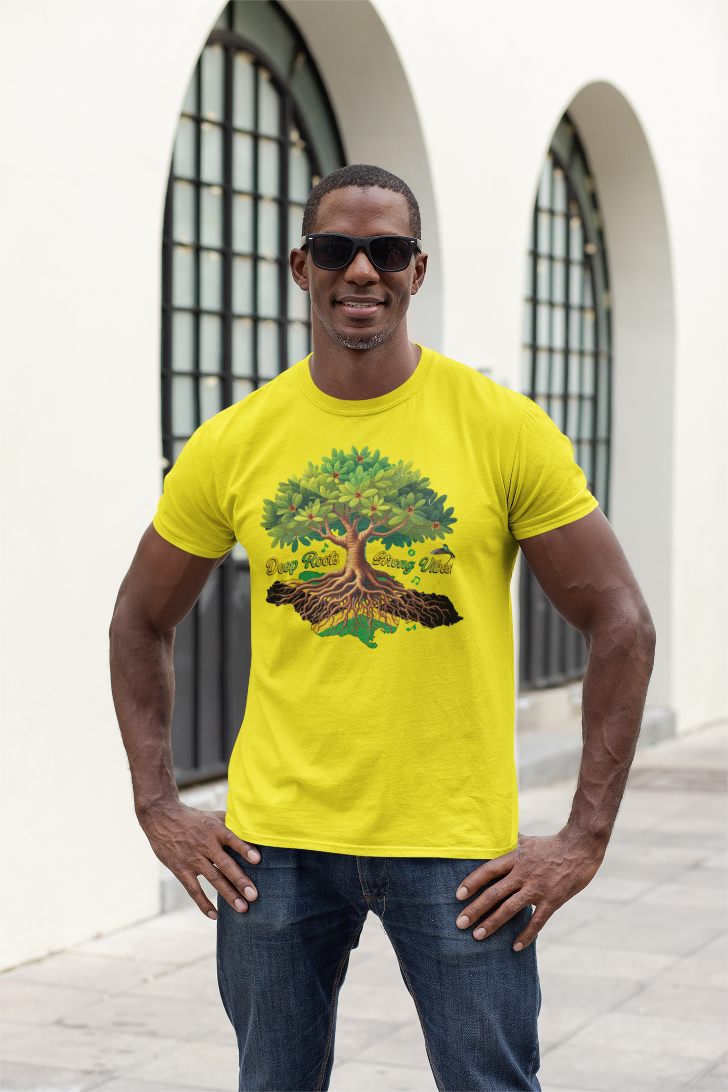 Jamaican Themed T-Shirt - Deep Roots