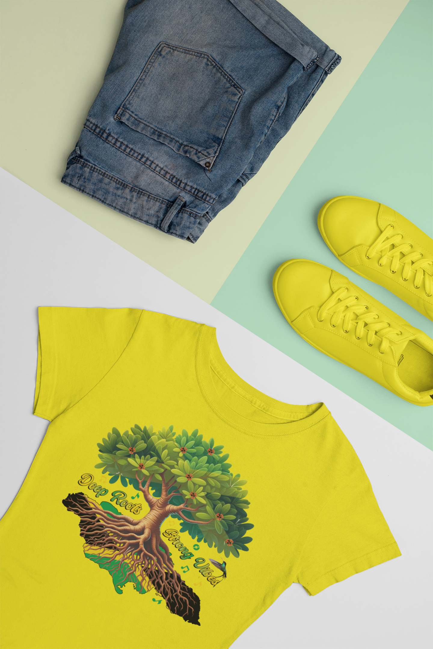 Jamaican Themed T-Shirt - Deep Roots