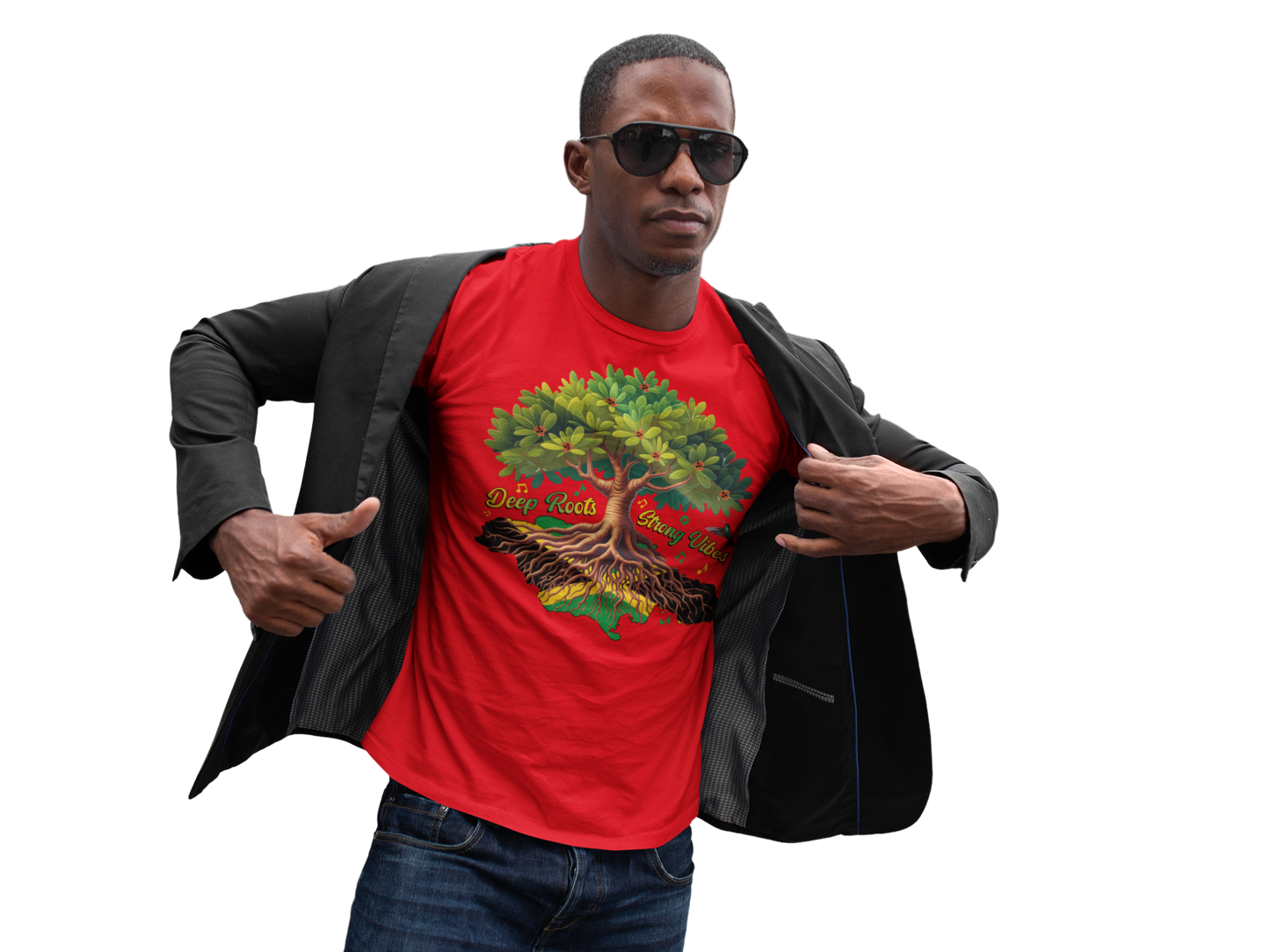 Jamaican Themed T-Shirt - Deep Roots